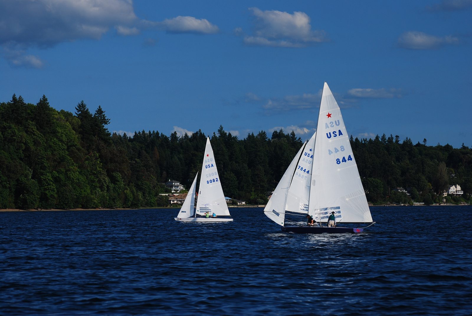 With two boats bearing down, I think we still came around the mark first.